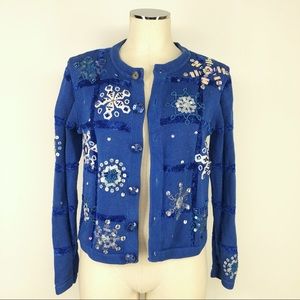 Ugly Cute Blue Christmas Xmas Snowflake Sweater